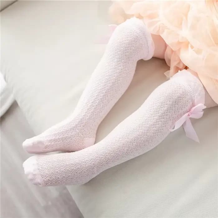 Chaussettes hauteur genou avec nœud papillon pour enfants, jambières pour tout-petits, chaussettes douces pour bébés filles, cadeau de fête, princesse, mignon, nouveau