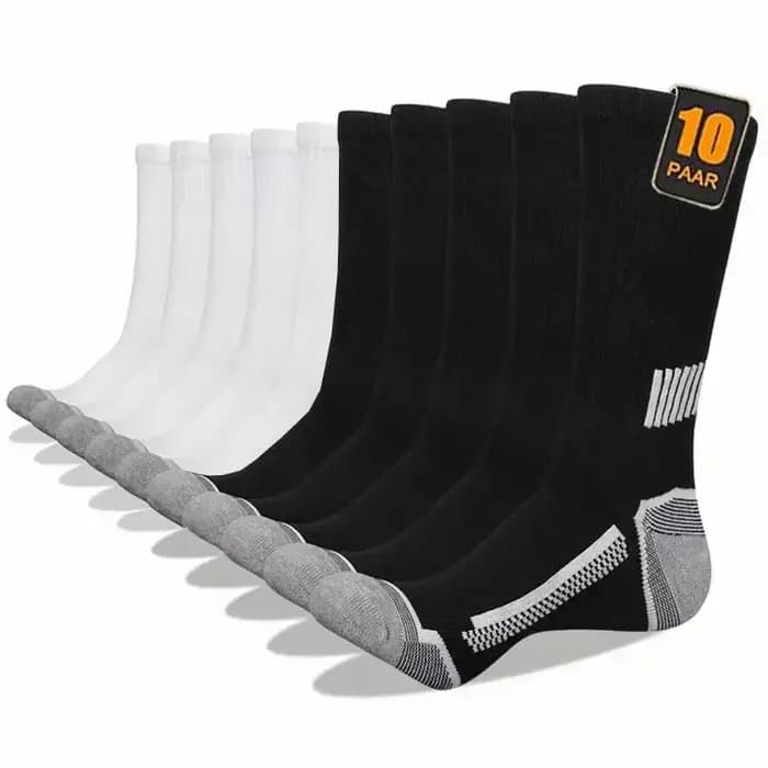10 paires de chaussettes longues de sport à rayures pour hommes