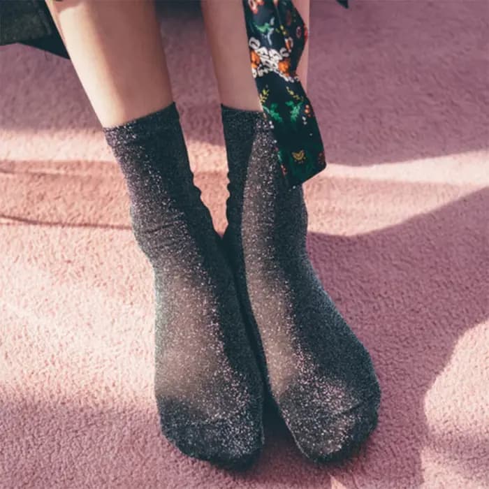 1 paire/ensemble femmes mince pure été respirant Sexy brillant chaussettes Style coréen chaussettes en soie Design de luxe chaussettes de haute qualité