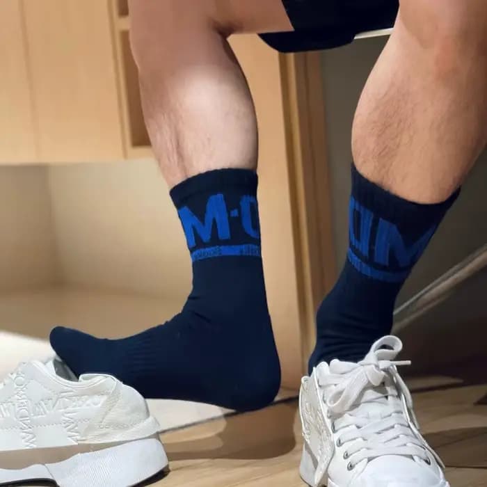 Chaussettes de sport respirantes en coton pour hommes, chaussettes de basket-ball, chaussettes de cyclisme, chaussettes de compression Meias Harajuku, ThUNICEF Crew