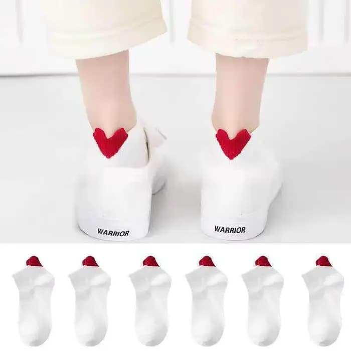 6 paires de chaussettes en forme de cœur pour femmes