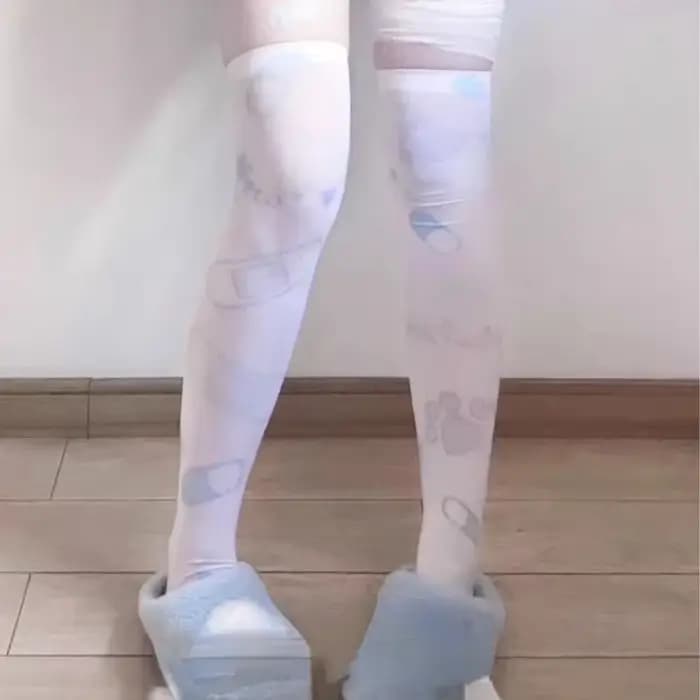 Chaussettes longues gothiques imprimées pour femmes