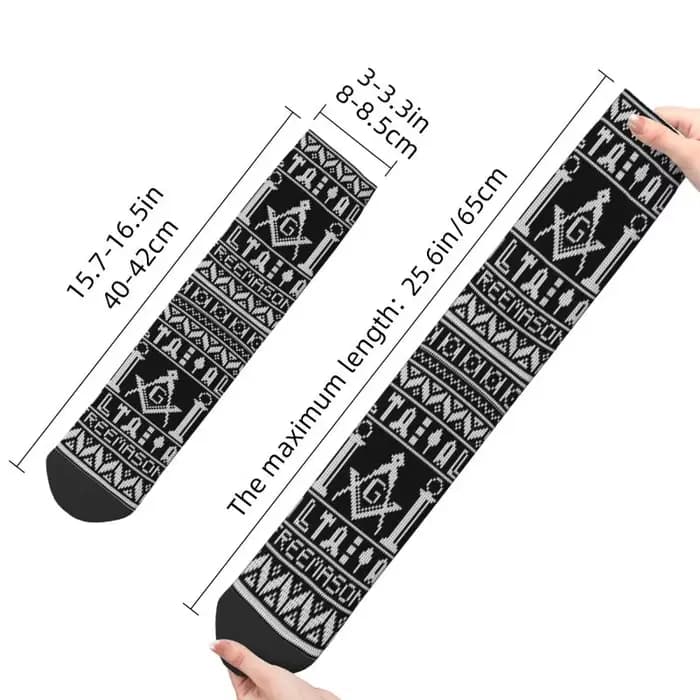 Chaussettes habillées à motif maçonnique Mason pour hommes et femmes
