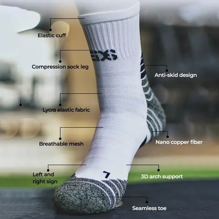 Chaussettes de sport déodorantes en cuivre Nano pour hommes