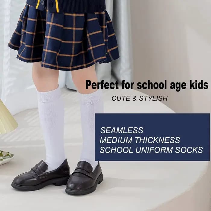 Chaussettes hautes en coton sans couture pour enfants