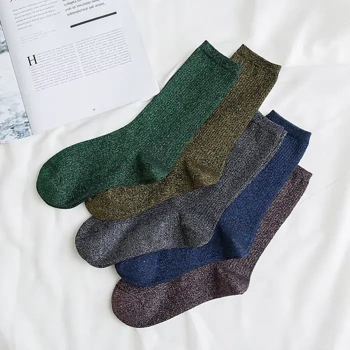 5 paires de chaussettes à paillettes pour femmes