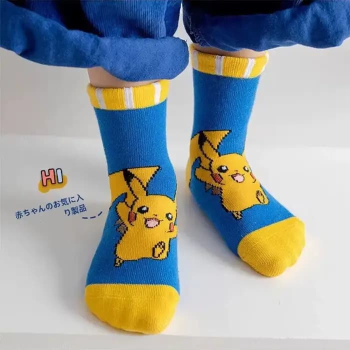 5 paires de nouvelles chaussettes japonaises à motif Pikachu, légères et respirantes, pour l'été, chaussettes basses pour étudiants, chaussettes décontractées