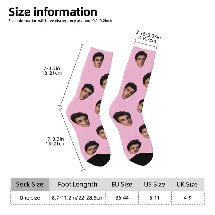 Chaussettes personnalisées en forme de visage