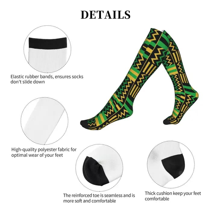 Chaussettes de compression sportives unisexes Ankara ethniques tribales africaines traditionnelles pour hommes et femmes