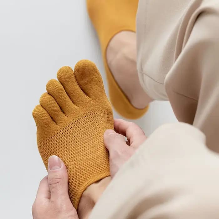 3 paires/lot chaussettes pour hommes respirant sueur nouveauté orteil