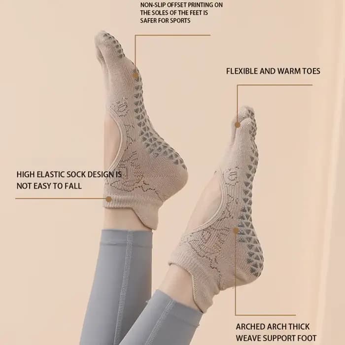 Chaussettes de yoga coordonnantes à cinq doigts pour femmes