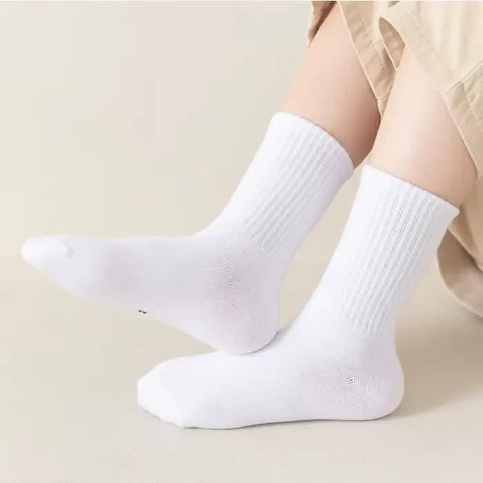 5 paires/lot enfants 100% coton chaussettes d'école pour bébé garçons filles infantile mode respirant 3-13 ans