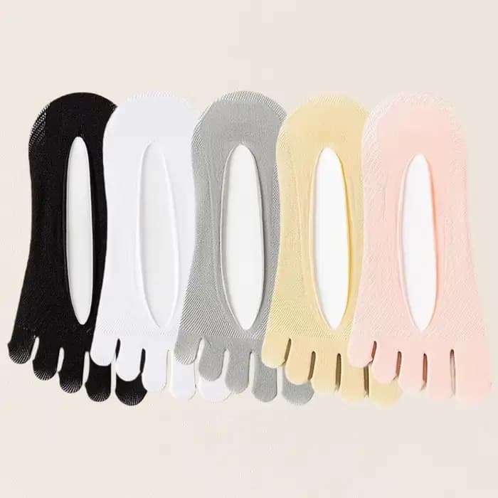 1/3/5 paires de chaussettes orthopédiques pour femmes, Design côtelé, coupe basse, soulagement des oignons, séparateur d'orteils à cinq doigts, EU 34-39