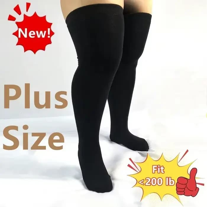 Cuisse haute chaussettes femmes grande taille bas surdimensionné dames sur le genou grand