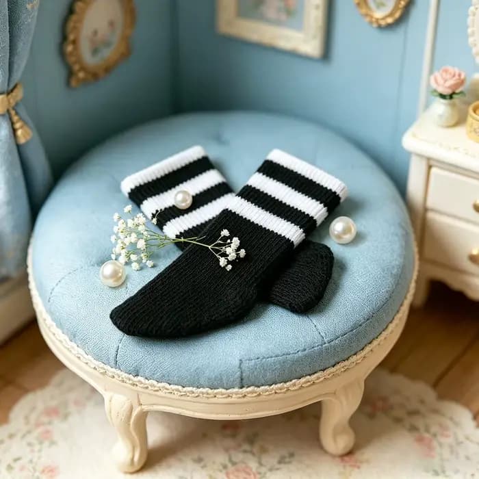 Chaussettes rayées pour poupée Blythe BJD, noires, à la mode, Kawaii, athlétiques, douces, accessoires de vêtements miniatures pour Licca Azone OB24 YMY