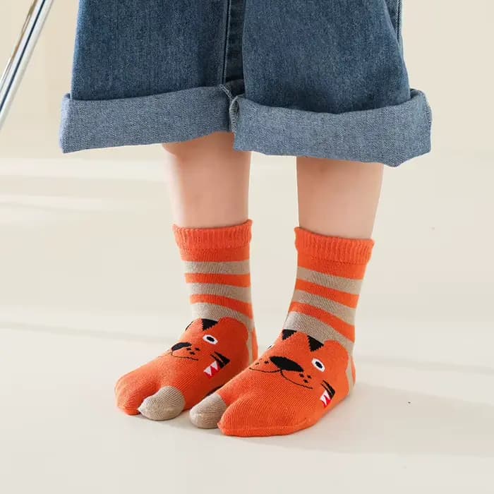 Chaussettes de sport en coton à deux doigts pour enfants
