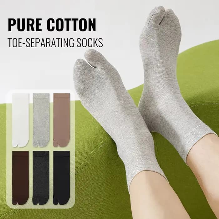MiiOW japonais Tabi chaussettes hommes bout fendu chaussette 100% pur coton longue