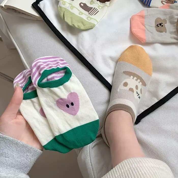Chaussettes respirantes en coton peigné pour femmes