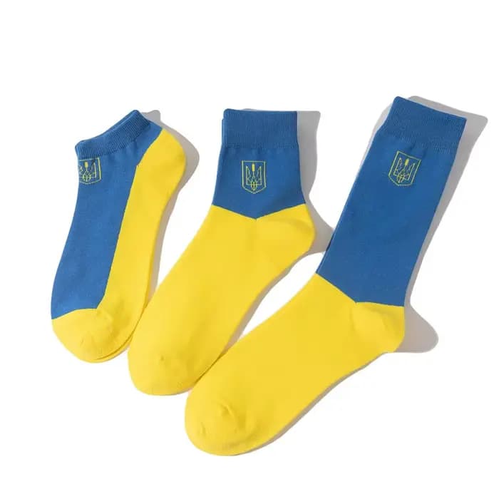 Ukrain drapeau homme et femme chaussettes équipage décontracté mode coton Sox nouveauté printemps automne été cheville chaussette de haute qualité