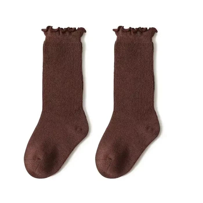 Chaussettes d'automne à volants pour bébés filles, chaussettes longues en coton, hautes, douces et solides, pour tout-petits, chaussettes de princesse pour enfants de 0 à 5 ans, printemps