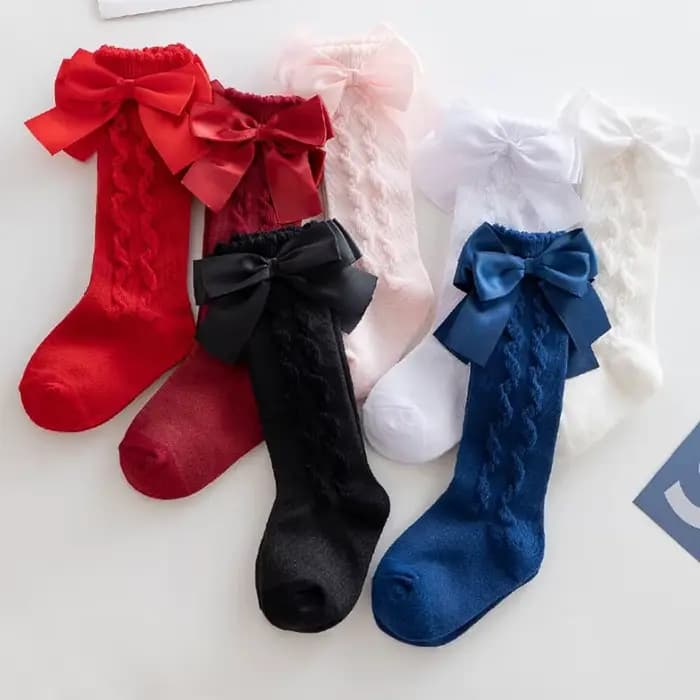 Nouvelles chaussettes pour filles avec gros nœuds