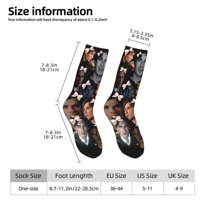 The Vampire Diaries Damon Salvatore chaussettes bas gothiques unisexe