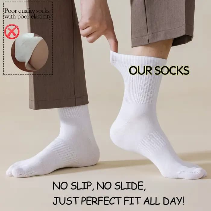 3 paires de chaussettes à bout en coton pour hommes