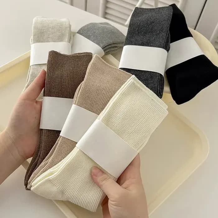 Chaussettes rayées en coton pour femmes, respirantes, absorbant la sueur, simples, rétro, nouvelle collection automne