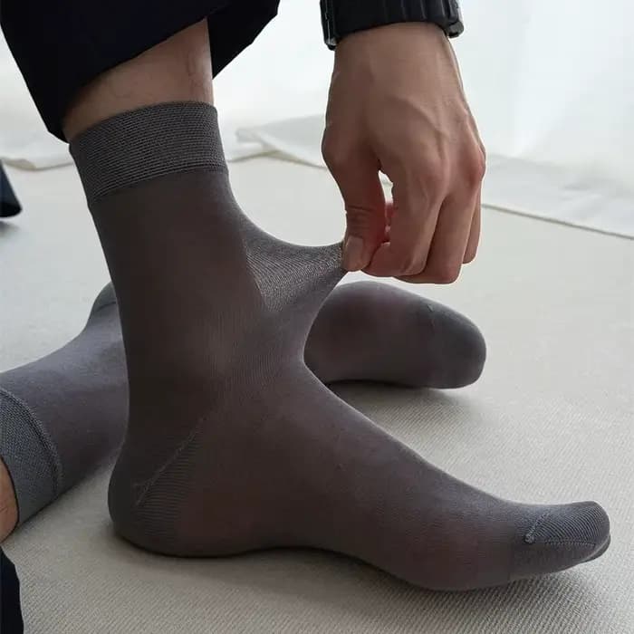 Chaussettes d'été fines et respirantes en soie de mûrier pour hommes