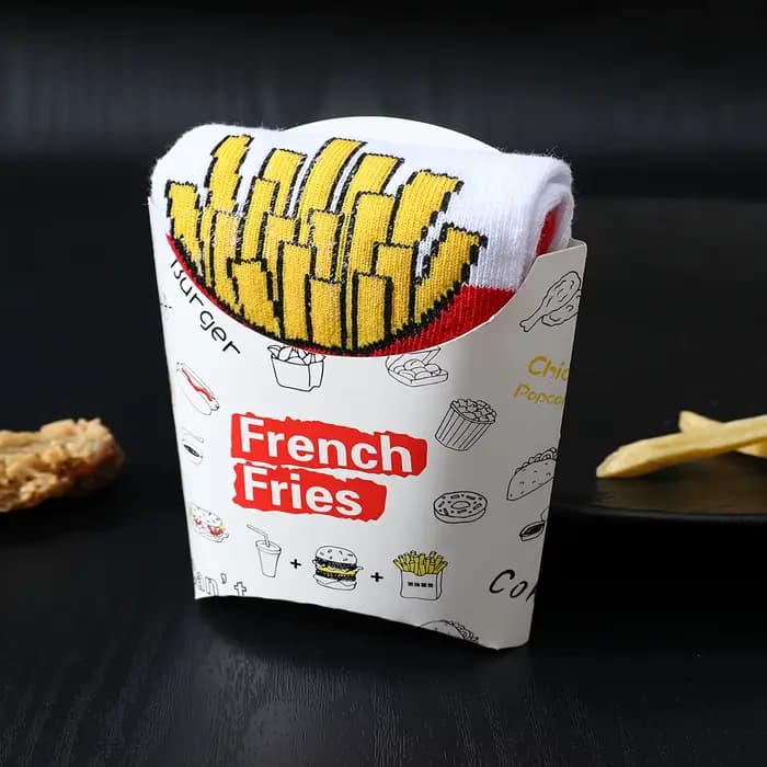 Chaussettes à motif de frites rouges amusantes