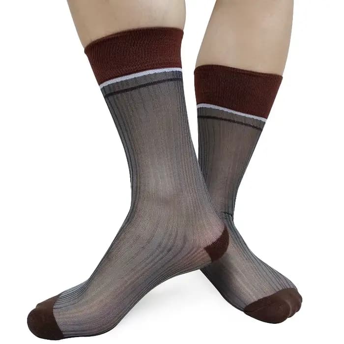 Chaussettes habillées en nylon et soie pour hommes
