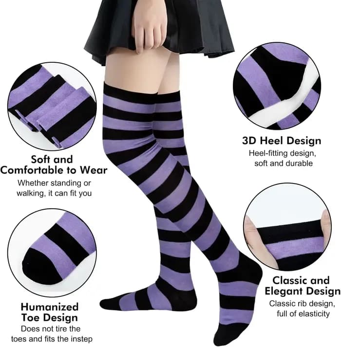 1 paire de chaussettes JK élégantes au genou pour dames