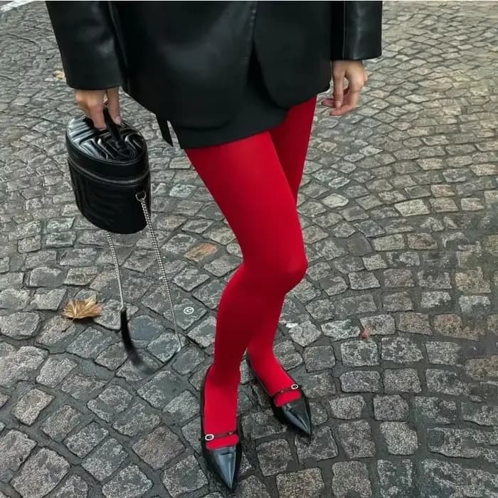 Collants rouges en velours pour femmes, Lingerie Slim coréenne, Leggings en dentelle, chaussettes gothiques, accessoires pour vêtements de fête, nouvelle collection