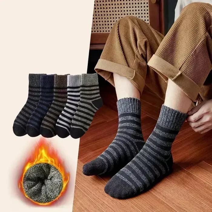Chaussettes en laine mérinos pour hommes, chaussettes super optiques, chaussettes en cachemire antigel décontractées, haute qualité, Harajuku, rétro, neige, chaud, hiver, 5 paires