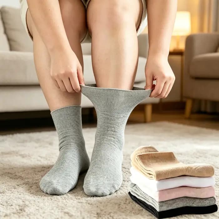 5 paires/pack de chaussettes pour femmes, prévention des varices, chaussettes en coton pour patients diabétiques, chaussettes à bouche lâche, chaussettes confortables pour femmes