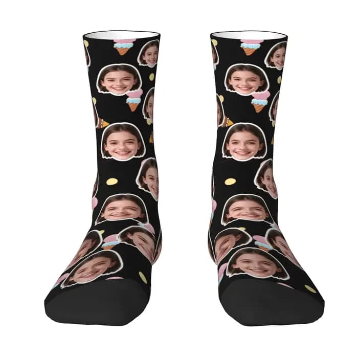 Chaussettes personnalisées en forme de visage, chaussettes unisexes personnalisées à faire soi-même, chaussettes avec photo personnalisée, chaussettes avec photo, chaussettes personnalisées comme cade