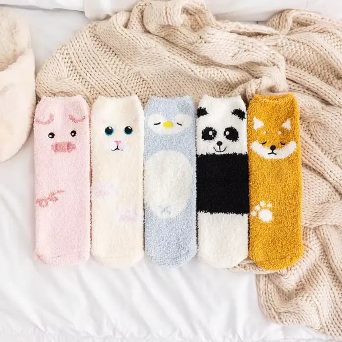 Chaussettes femme dessin animé Kitty cochon Panda Kawaii mignon doux mi Tube