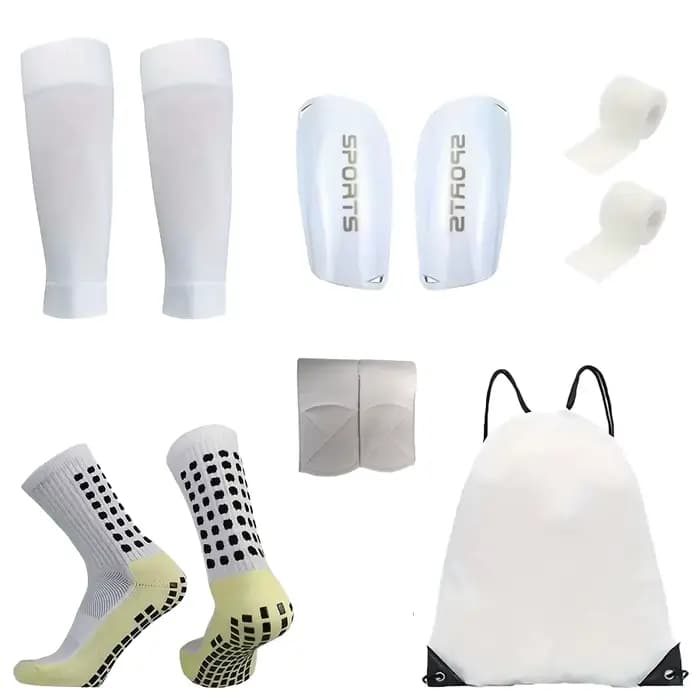 Ensemble de 6 pièces de chaussettes de Football pour Sports de plein air + protège-tibia +