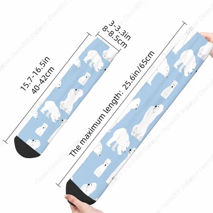 Chaussettes en coton ours polaire pour hommes et femmes