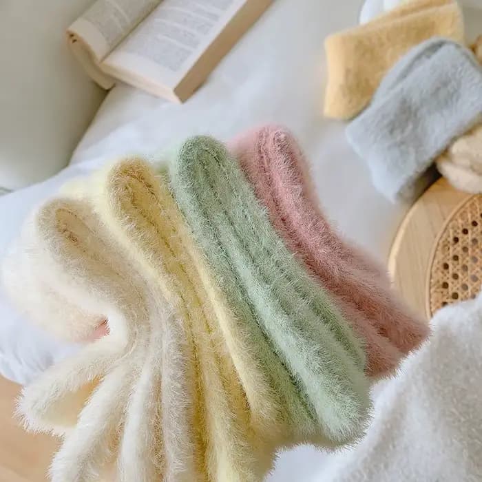 Chaussettes de genou en fourrure de vison pour femmes