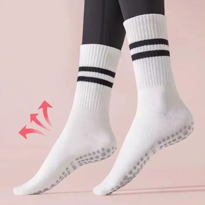 8 couleurs chaussettes de sport coton mi-tube bas professionnel antidérapant Silicone intérieur Fitness