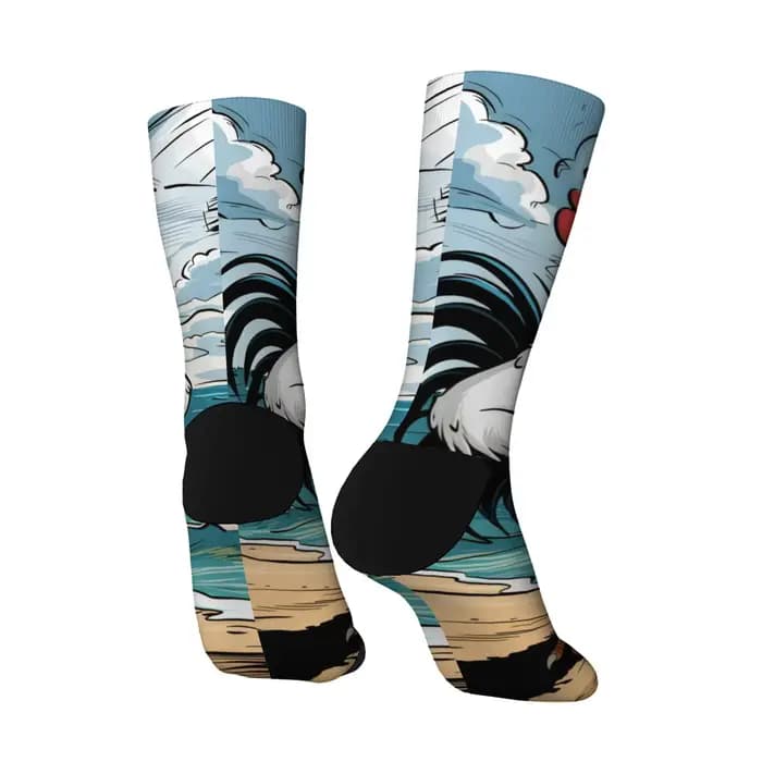 Chaussettes pour hommes de dessin animé de coq drôle style Harajuku nouveauté rue hip-hop tendance