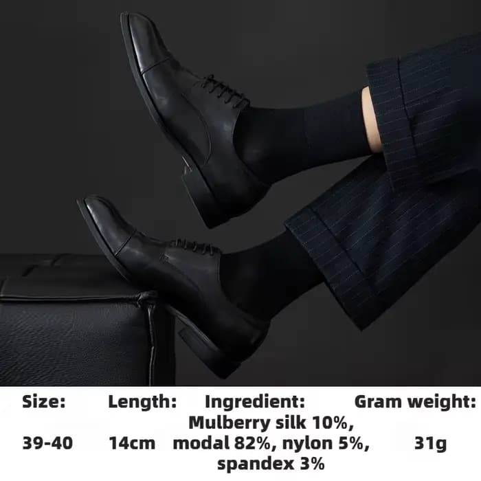 Chaussettes habillées en soie véritable pour hommes
