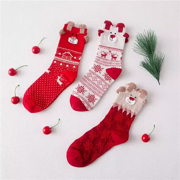 Chaussettes de Noël épaisses en coton doux pour femmes