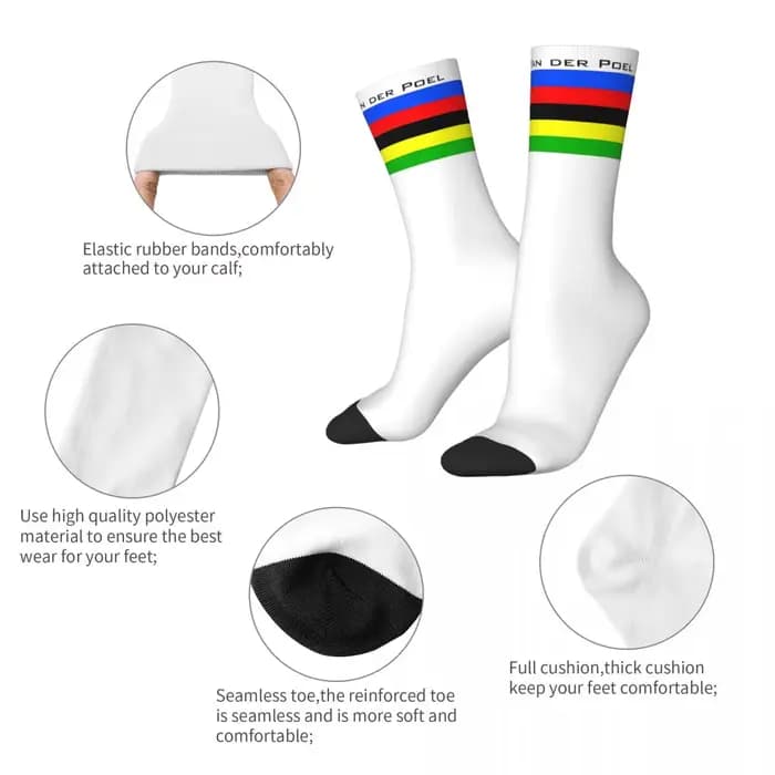 Mathieu Van Der Poel cycliste MVDP hommes femmes chaussettes coupe-vent nouveauté printemps été automne hiver bas cadeau
