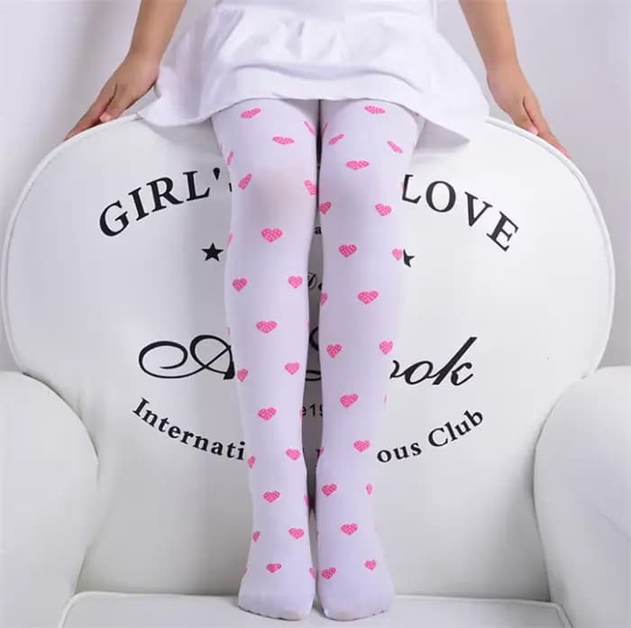 Collants bébé enfants filles doux taille élastique coeur motif