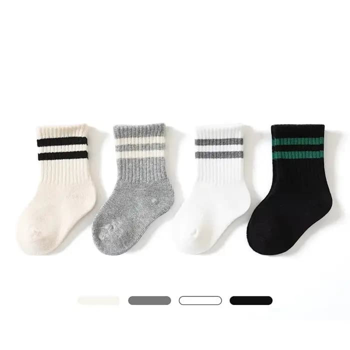 Chaussettes de Sport blanches et noires pour enfants