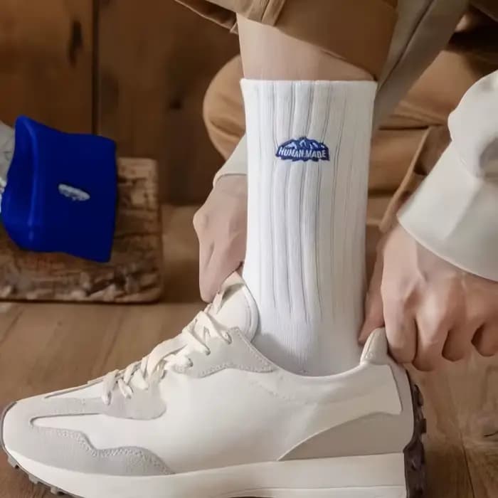 Chaussettes mi-mollet côtelées rétro pour hommes