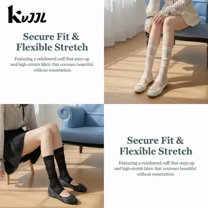 Chaussettes légères en maille de soie pour femmes
