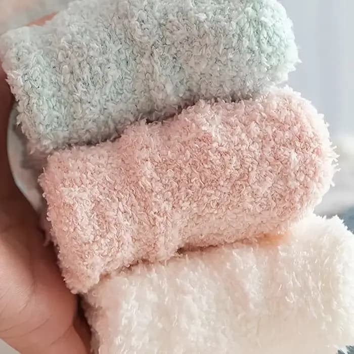 5 paires de chaussettes épaisses en molleton de corail pour femmes, manches moyennes, confortables et chaudes, chaussettes d'hiver, chaussettes de sol
